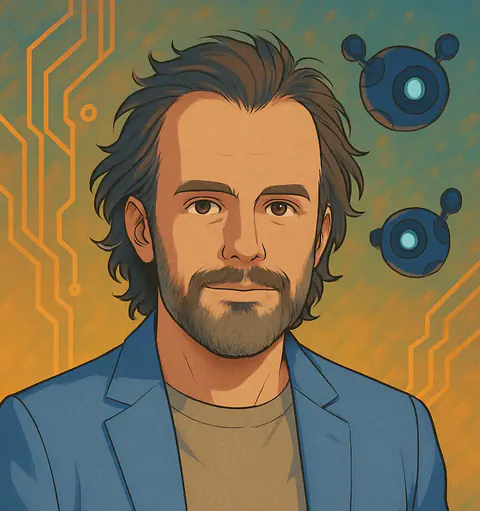 Stylized portrait of Juan Villa.